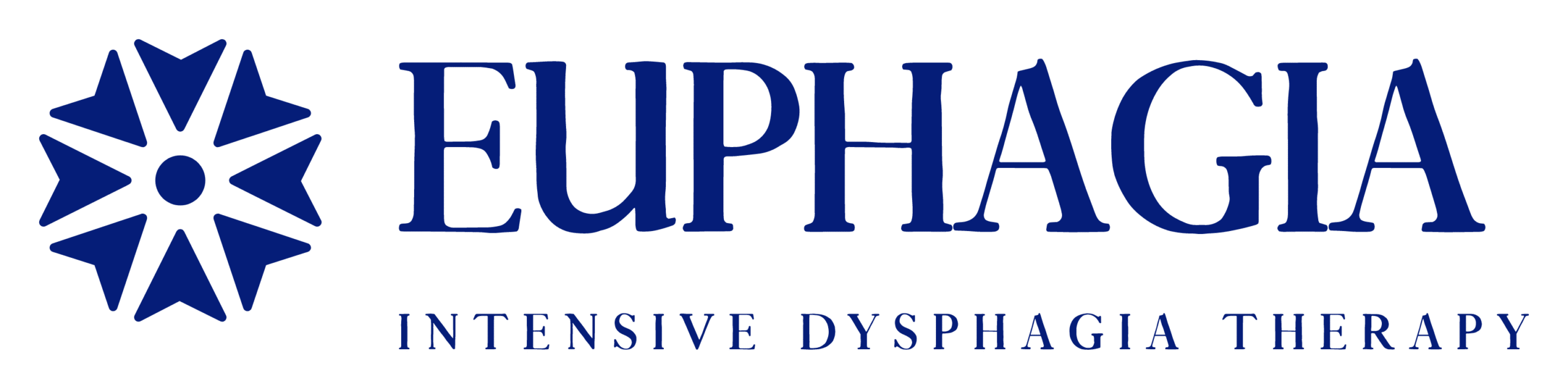Euphagia LLC logo, a stylized letter E in dark blue